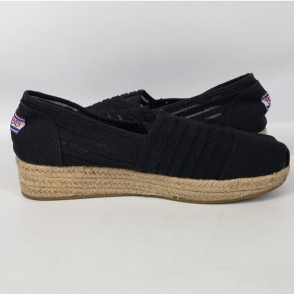 Bobs from Skechers Black Slip On Espadrille Platform Shoes Size 8 - Picture 8 of 15